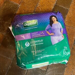 Size Large 14 count Depend Night Defense Underwear for Women
